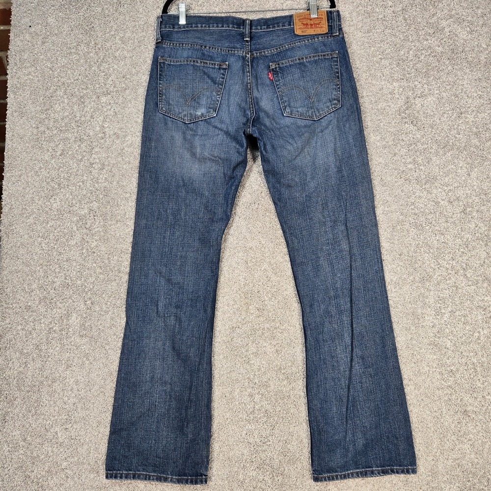 Levis 527 Jeans Mens 34x32 Blue Bootcut Slim 100% cotton - Picture 2 of 10